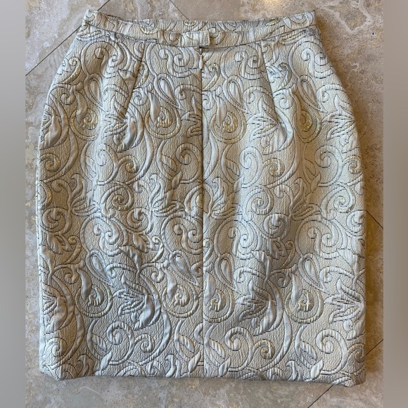 Custom Made Vintage Brocade High Waist Pencil Skirt - 4 - Picture 4 of 5